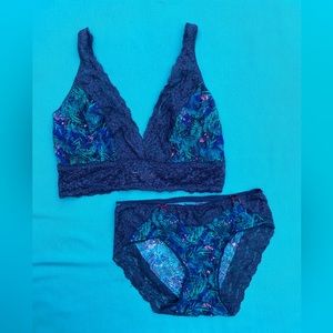 Soma Lace Plunge Bralette with Panty